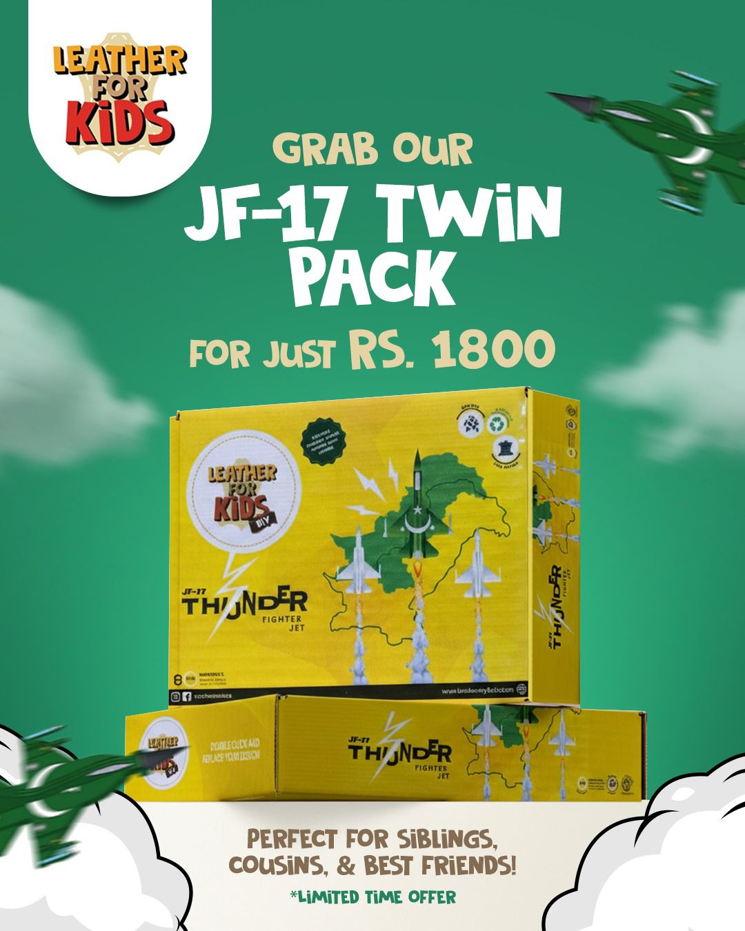 JF-17 Thunder Twin Pack  — Build 2 Fighter Jets (Special Bundle Offer)